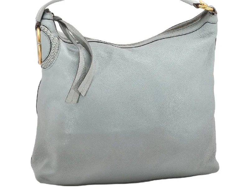 Ladies Gucci shoulder bags with a magnetic - closure flapAuthentic GUCCI Shoulder Hand Bag Purse Leather 309530 Light Blue 4661K