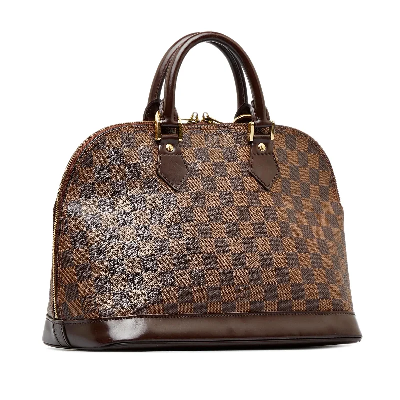 Louis Vuitton bags with a snap - button closure and a decorative charm for styleLouis Vuitton Damier Ebene Alma PM (UKMpFN)