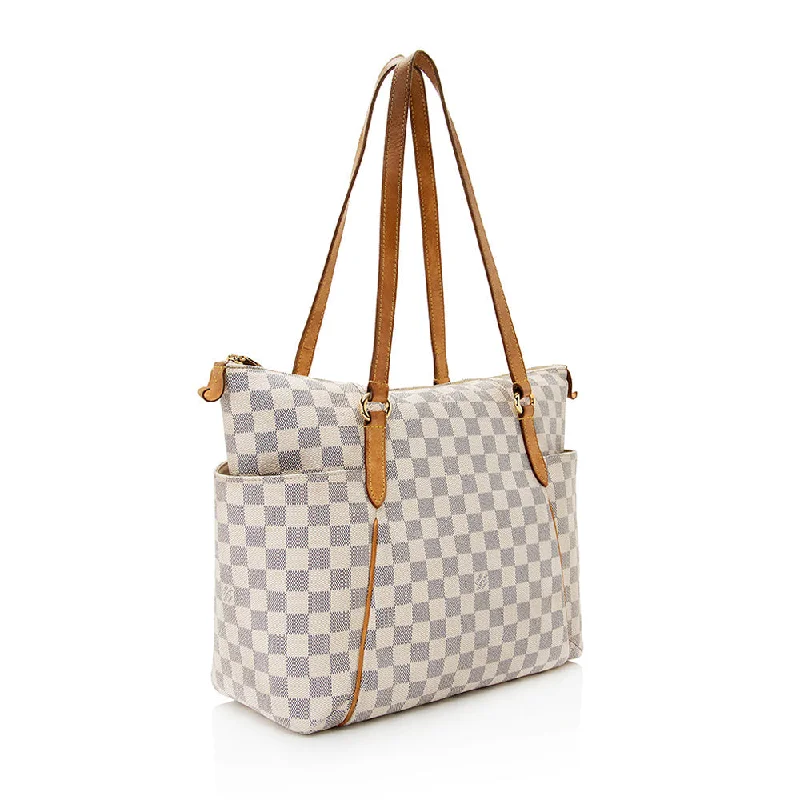 Louis Vuitton Twist bags with a snakeskin - effect panel for a bold lookLouis Vuitton Damier Azur Totally MM Tote (21456)