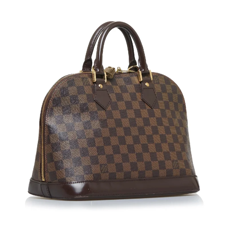 Louis Vuitton handbags with a metal - framed clasp for durabilityLouis Vuitton Damier Ebene Alma PM (Rfr27D)