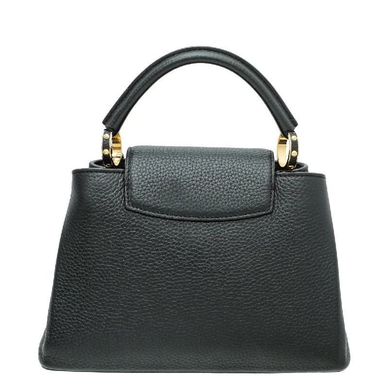 Ladies Louis Vuitton Capucines bags with a detachable shoulder strapLouis Vuitton Black Capucines BB Bag