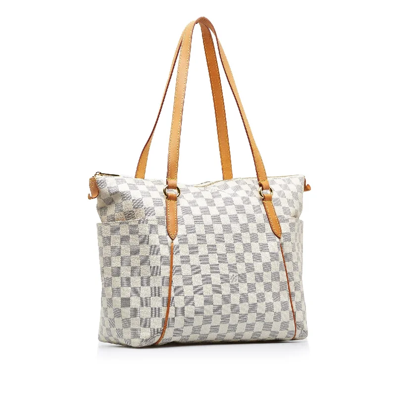 Louis Vuitton crossbody bags with a woven leather strap for textureLouis Vuitton Damier Azur Totally MM (ccTSDT)