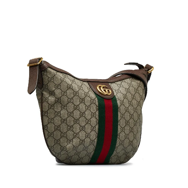 Ladies Gucci Dionysus bags with a star - shaped charmGucci GG Supreme Web Ophidia Half Moon Crossbody (SHG-fSV2pz)