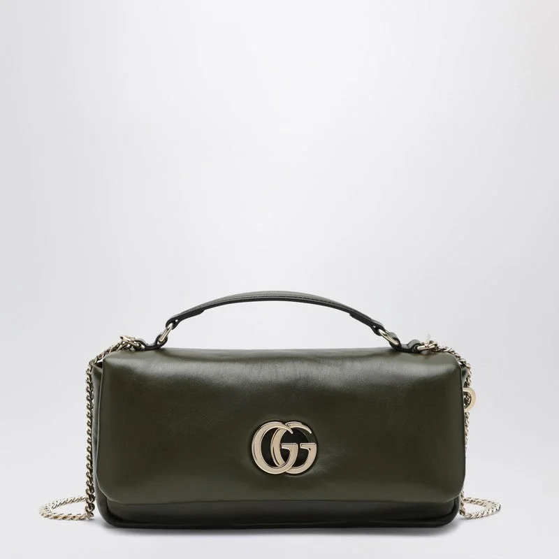 Women Gucci crossbody bags with a keychain holderGucci Small Gg Milano Handbag Dark Green Women