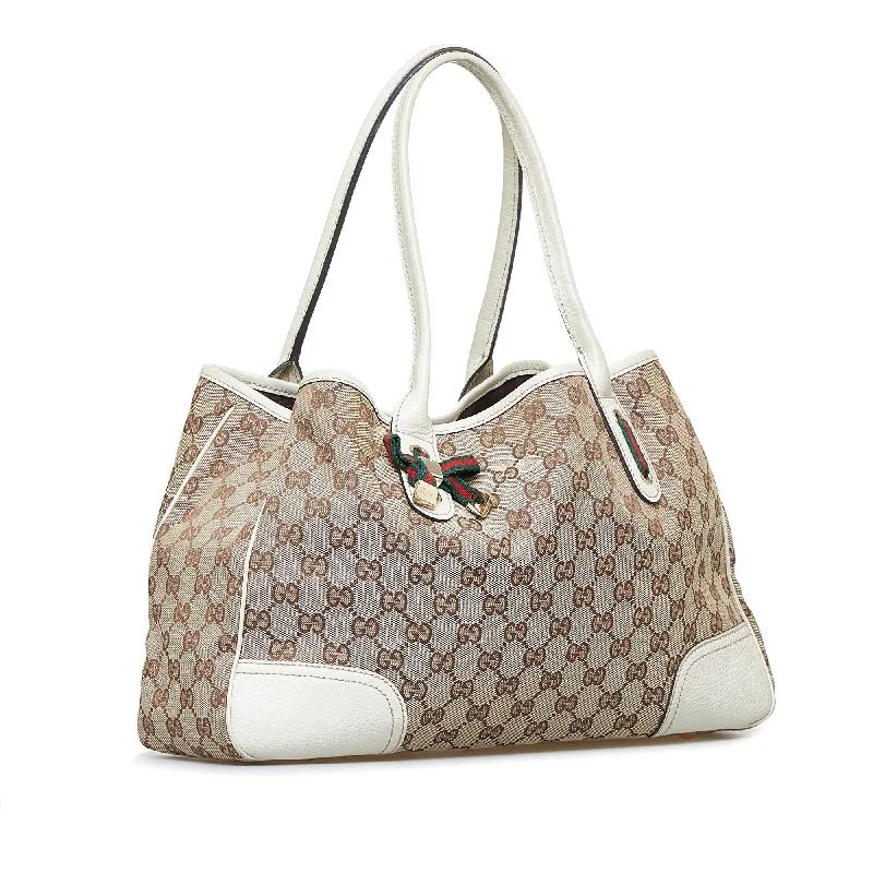 Gucci tote bags for women with a double - handle designGucci GG Canvas Princy Tote (SHG-wfGuxY)