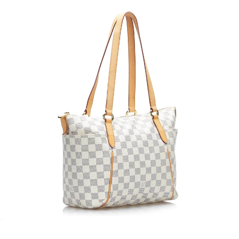 Louis Vuitton bags with a chain - link trim and a leather body for a modern edgeLouis Vuitton Damier Azur Totally PM (SQjvqm)