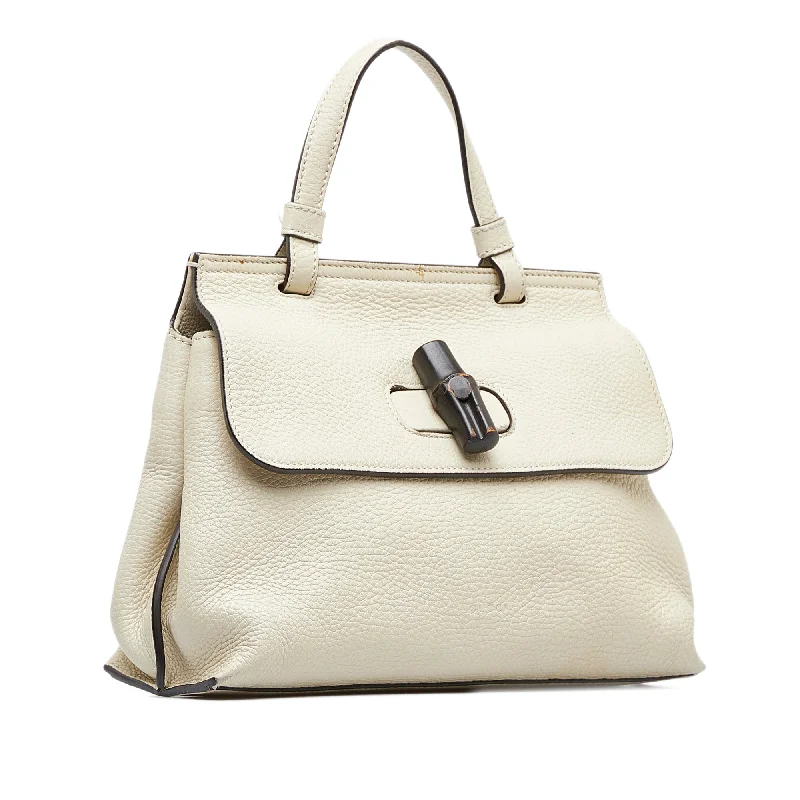 Women Gucci backpacks with a luxurious leather finishGUCCI Small Bamboo Daily Satchel