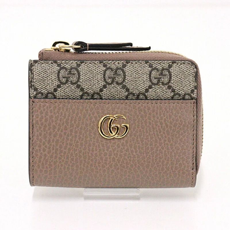 Ladies Gucci shoulder bags with a wide - width strapGucci GG Marmont Zip Mini Wallet 658609 Dusty Pink