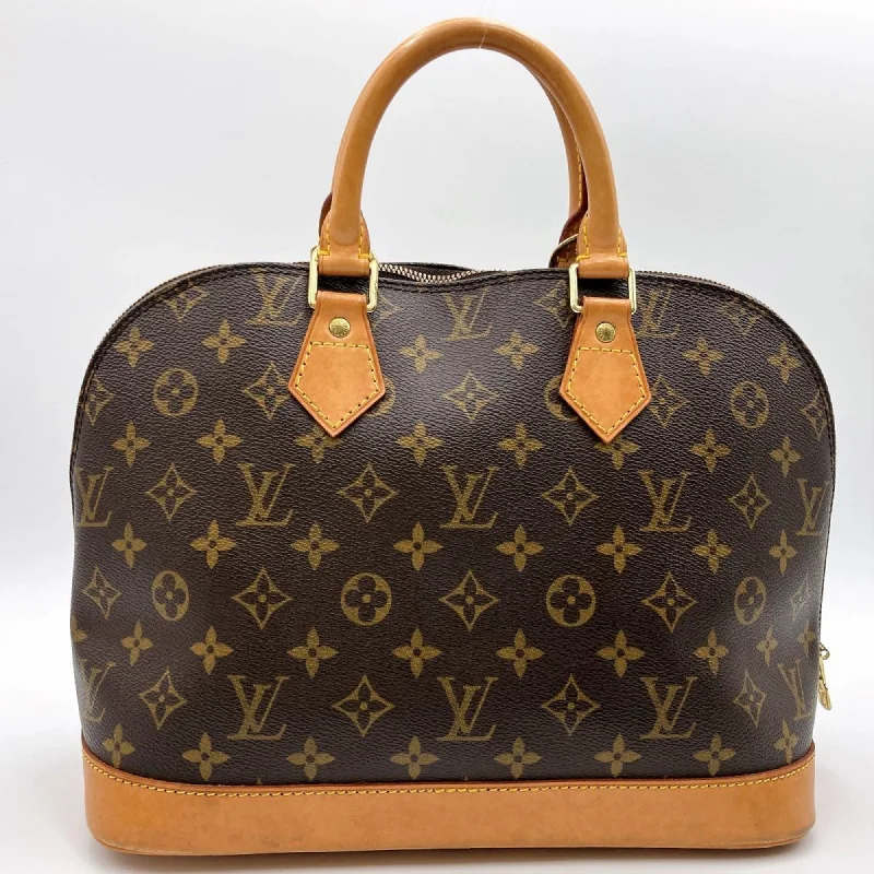 Louis Vuitton bags with a snap - button closure and a decorative charm for styleLOUIS VUITTON Alma [old] M51130 Monogram Handbag Brown PVC