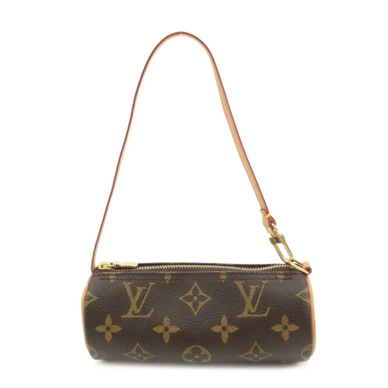 Louis Vuitton bags with a front - zip pocket for small items like keysLouis Vuitton Monogram Mini Pouch for Papillon Bag Brown