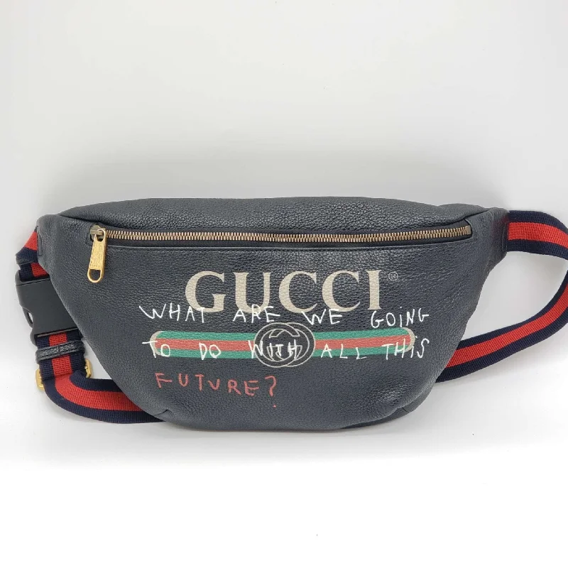 Ladies Gucci Dionysus bags with a chain - link shoulder strapGucci Black Leather Belt Bag