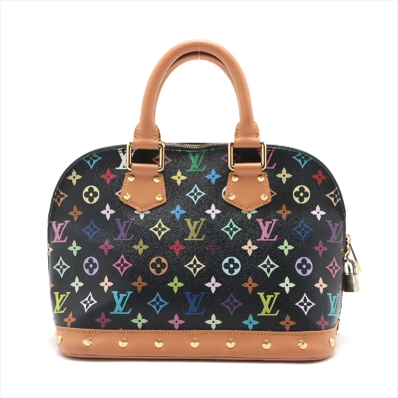 Ladies Louis Vuitton Petite Malle bags with a star - shaped charm for cutenessLOUIS VUITTON Alma PM Murakami Multicolor M92646 Black