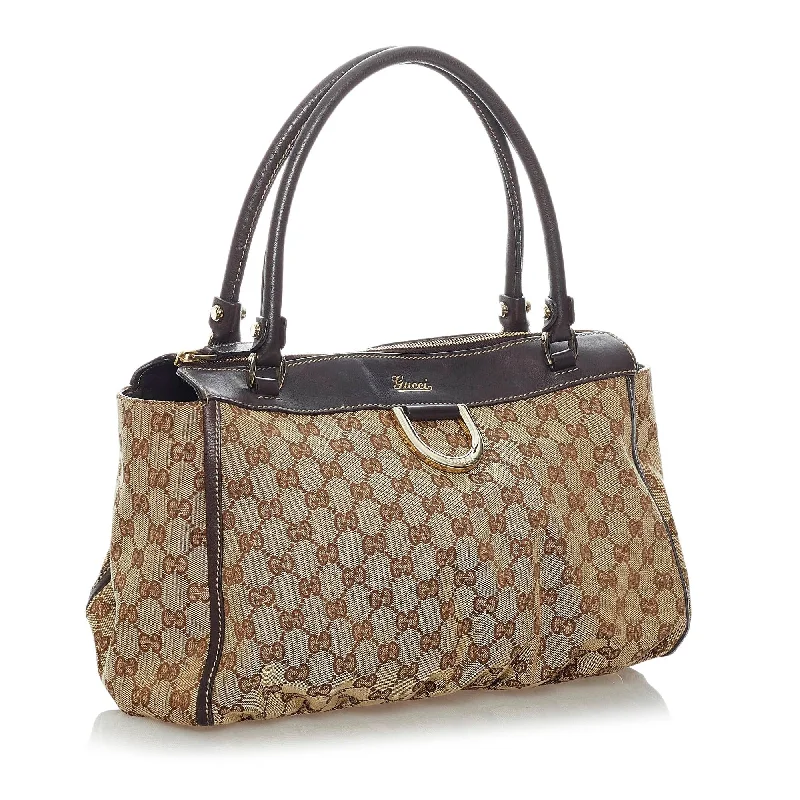 Gucci tote bags for women with a spacious interiorGucci GG Abbey-D Ring Canvas Tote Bag (30364)