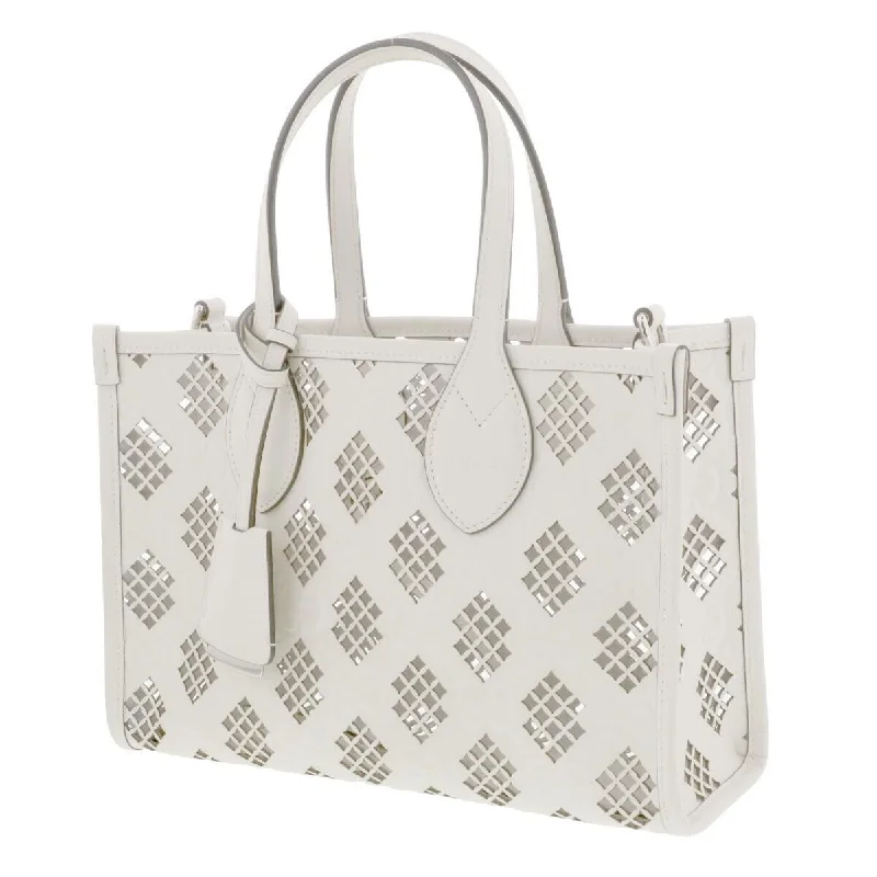 Women Gucci bags with a snap - button closure and a decorative charmGucci Small Tote Light Bag White Diamond