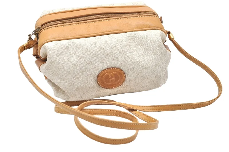 Gucci Dionysus bags for women with tiger - head claspsAuthentic GUCCI Micro GG PVC Leather Shoulder Cross Bag Purse White Cream 4560K