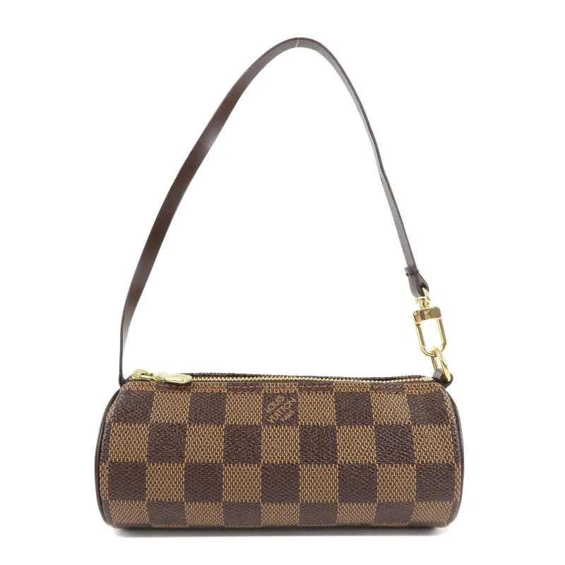 Louis Vuitton bags with a snap - button closure and a decorative charm for styleLouis Vuitton Damier Pouch for Papillon Bag Mini Bag Brown