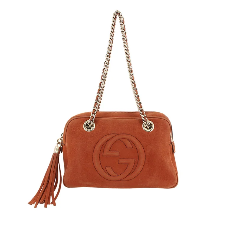 Gucci tote bags for women with a water - resistant coatingGucci Soho Chain Shoulder Bag