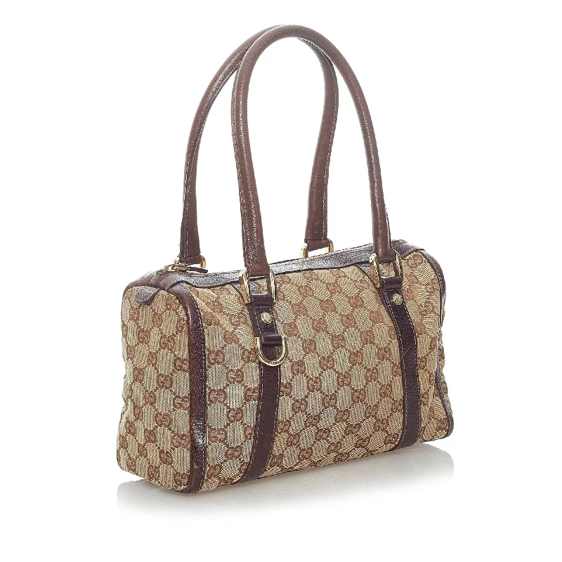 Women Gucci bags with a front - zip pocket for small itemsGucci GG Canvas Abbey Boston Bag (32955)