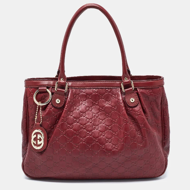 Gucci backpacks for women with a sleek silhouetteGucci Red Guccissima Leather Sukey Tote