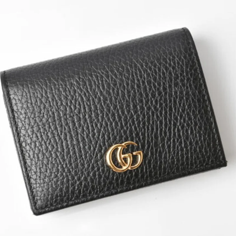 Ladies Gucci shoulder bags with a single - handle designGUCCI Wallet  Folding 456126 PETITE MARMONT Petit Marmont Black