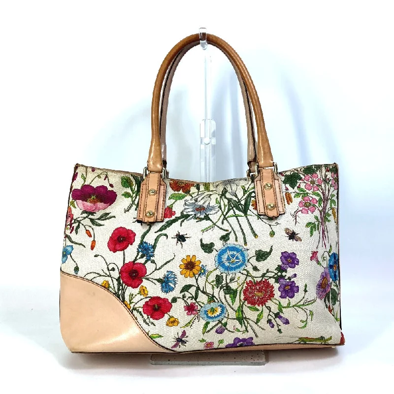 Women Gucci tote bags in GG Supreme canvas for a branded feelGUCCI Shoulder Bag 137385 Canvas / leather multicolor Flora floral pattern flower Women Used