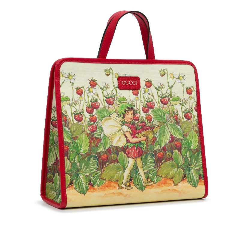 Gucci tote bags for women with a water - resistant coatingGucci Kids Strawberry Fairy Tote Bag (SHG-dJmIwe)