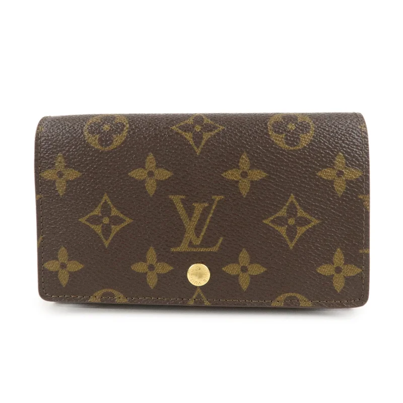 Louis Vuitton backpacks with a hidden back pocket for securityLouis Vuitton Monogram Porte Monnaie Billets Tresor Wallet M61730