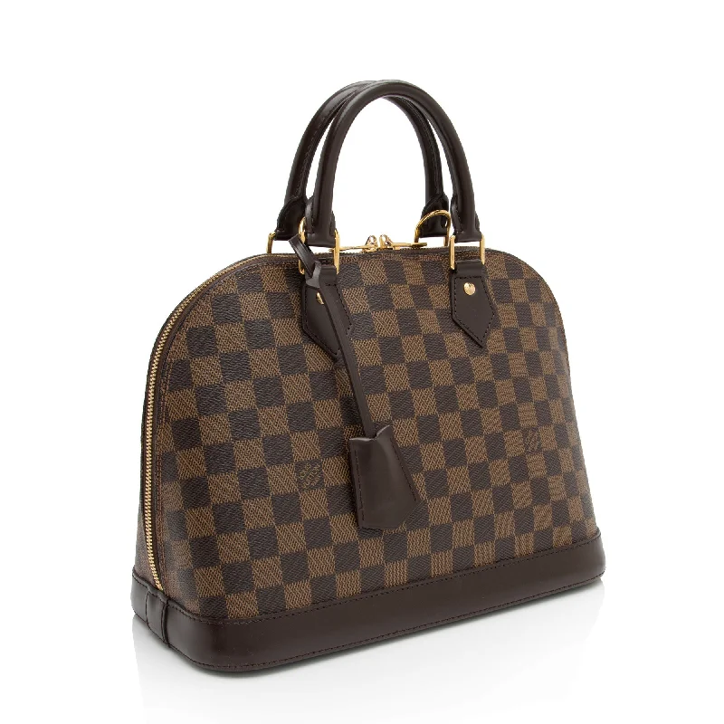 Louis Vuitton crossbody bags with a woven leather strap for textureLouis Vuitton Damier Ebene Alma PM Satchel (sYnCGl)