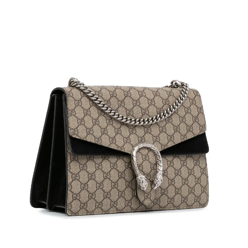 Gucci Marmont bags for women with a contrast - colored interiorGucci Medium GG Supreme Dionysus Shoulder Bag (SHG-NJpfES)