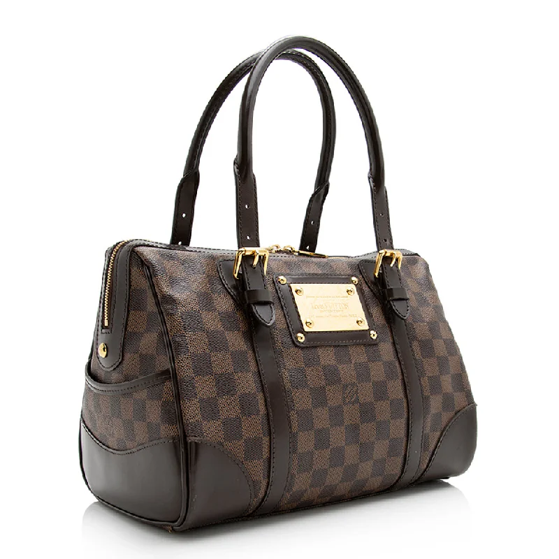 Louis Vuitton handbags with a metal - framed clasp for durabilityLouis Vuitton Damier Ebene Berkeley Satchel (21201)