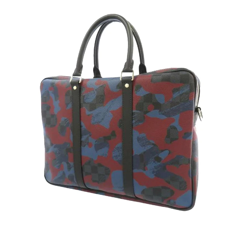 Louis Vuitton crossbody bags with a printed floral pattern for femininityLouis Vuitton Damier Cobalt Camouflage Porte-Documents Voyage PM (a1O5WX)