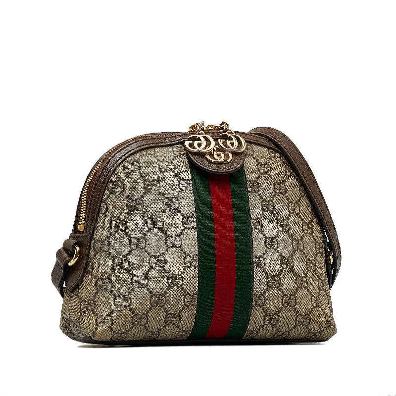 Gucci tote bags for women with a double - handle designGucci Small GG Supreme Ophidia Dome Crossbody Bag (SHG-bGG5IQ)