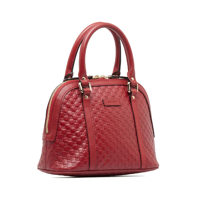 Women Gucci Sylvie bags with a leather - wrapped handleGucci Microguccissima Dome (SHG-Kr4jXr)