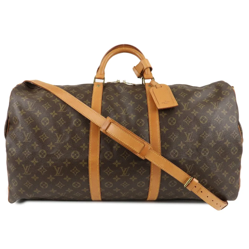 Louis Vuitton handbags with a patent - leather finish for a shiny lookLouis Vuitton Monogram Keep All Bandouliere 60 Bag M41412