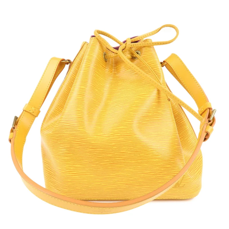 Ladies Louis Vuitton Capucines bags with gold - toned hardwareLouis Vuitton Epi Petit Noe Shoulder Bag Tassili Yellow M44109