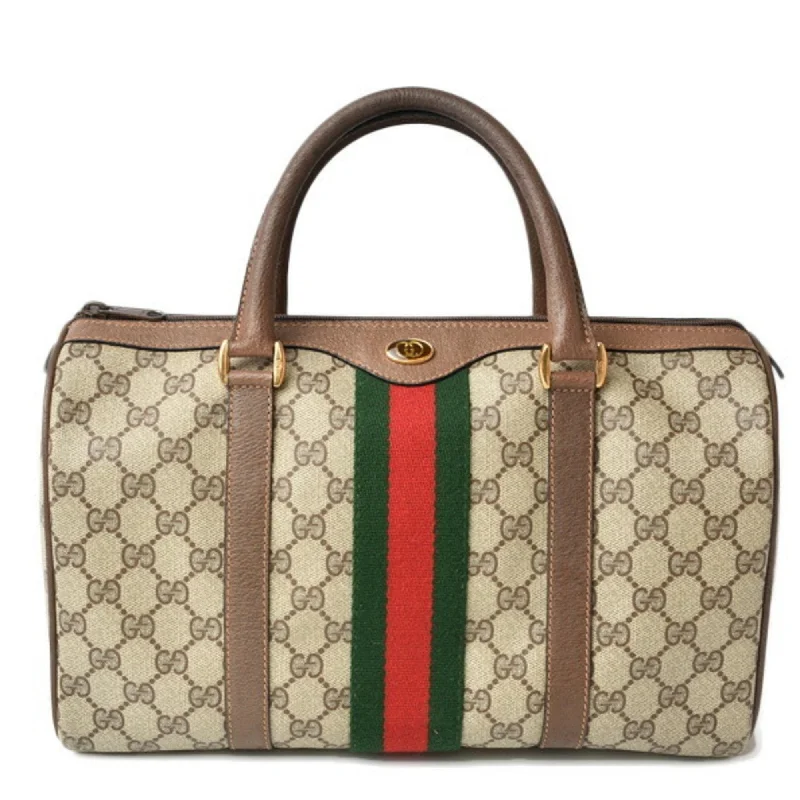 Small - sized Women Gucci shoulder bags for evening outingsGucci handbag GUCCI coated canvas sherry line beige brown