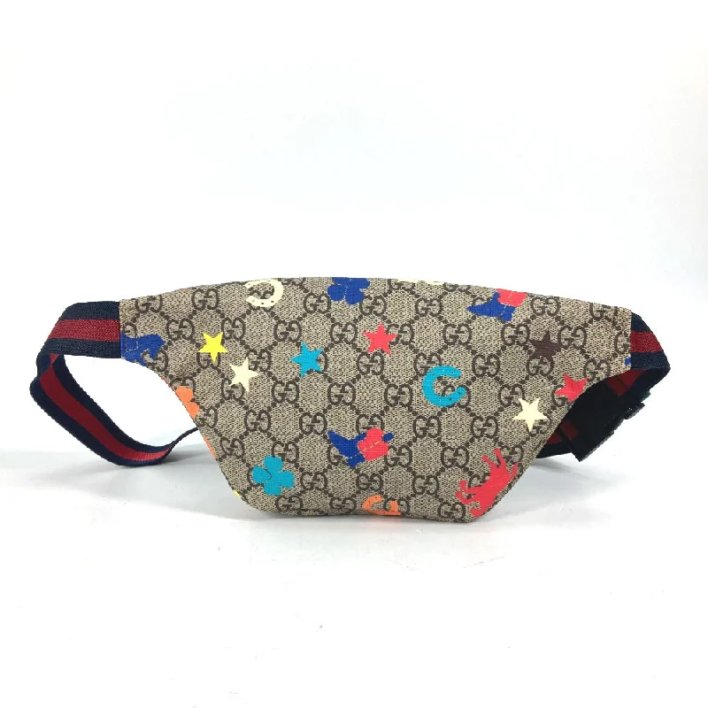 Women Gucci crossbody bags with a printed floral patternGUCCI Sling bag 502095 PVC / Leather beige Shoulder Bag Belt Bag Waist Pouch GG star Kids Used