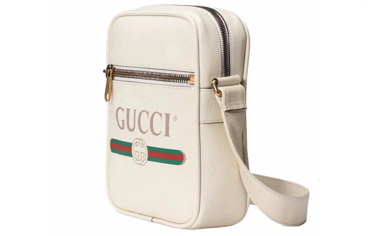 Women Gucci bags with a detachable mirror insideGUCCI Print Messenger Bag 'White' 523591-0QRAT-8820