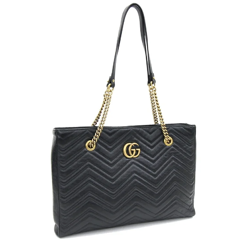 Ladies Gucci Dionysus bags with a star - shaped charmGucci Tote Bag GG Marmont 524578 Black Leather Ladies Chain GUCCI