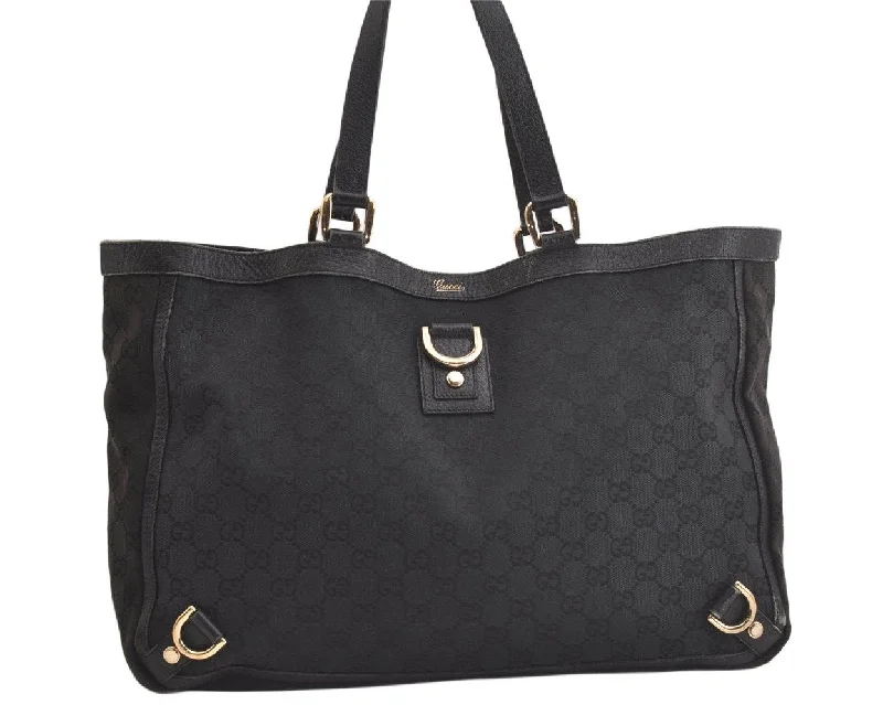 Gucci Dionysus bags for women with tiger - head claspsAuthentic GUCCI Abbey Shoulder Tote Bag GG Canvas Leather 141472 Black 4744K