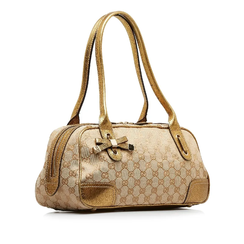 Women Gucci bags with a front - zip pocket for small itemsGucci GG Canvas Princy Shoulder Bag (SHG-ACWQW5)