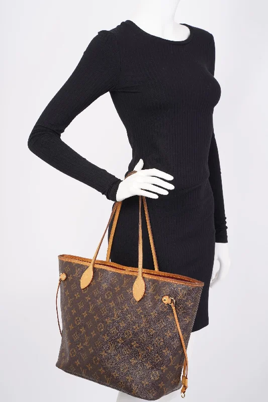 Ladies Louis Vuitton shoulder bags with a magnetic - closure flap for easeLouis Vuitton Neverfull MM Monogram Coated Canvas