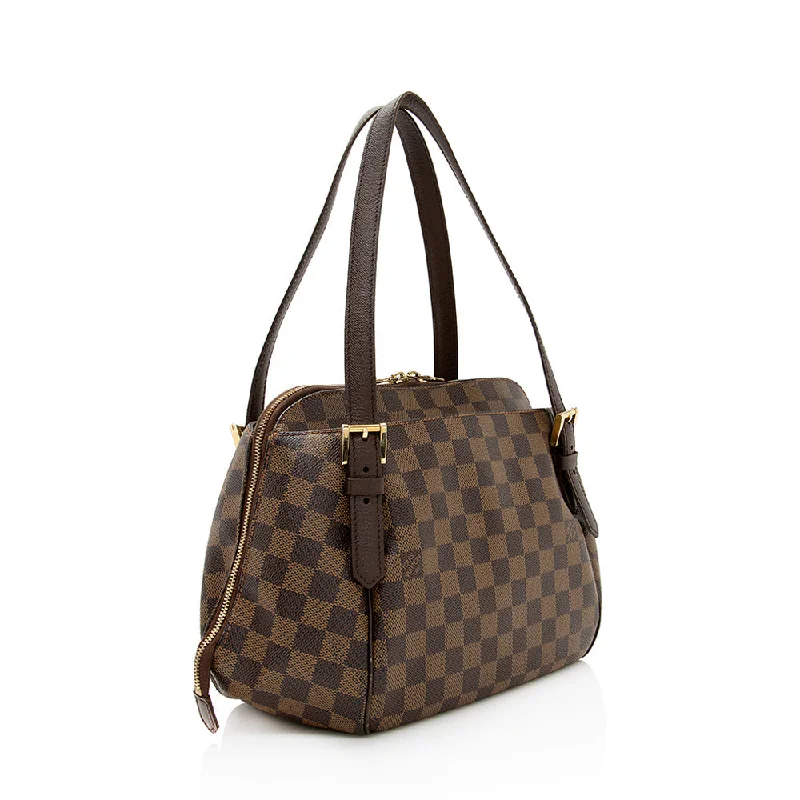 Louis Vuitton bags with a front - zip pocket for small items like keysLouis Vuitton Damier Ebene Belem MM Shoulder Bag (21622)