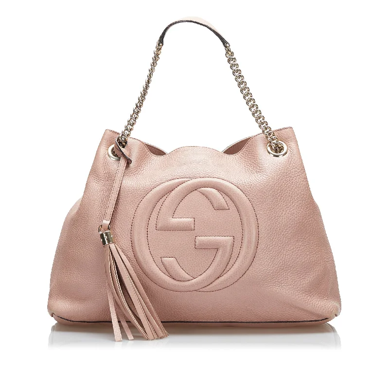 Women Gucci crossbody bags with a keychain holderGucci Soho Chain Tote Bag