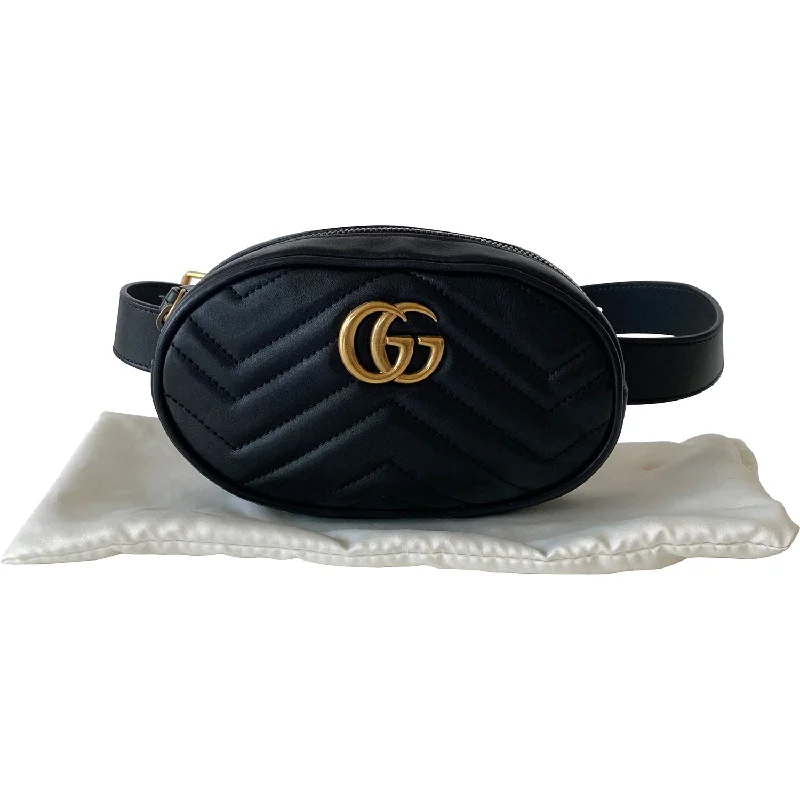 Ladies Gucci shoulder bags with a single - handle designGucci Marmont Matelassé Leather Belt Bag