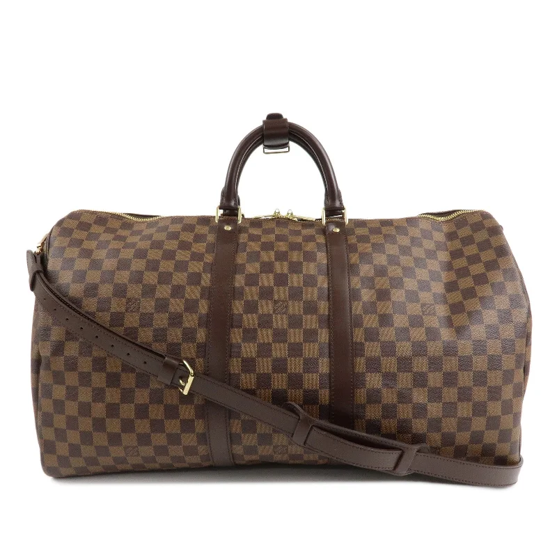 Louis Vuitton backpacks with a padded laptop compartment for travelLouis Vuitton Damier Keep All Bandouliere 55 Boston Bag N41414