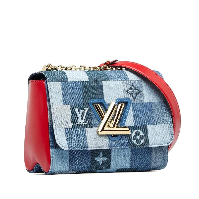 Medium - sized Louis Vuitton tote bags for work and shoppingLouis Vuitton Damier Denim Patchwork Twist MM (HeRXdW)