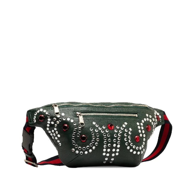 Ladies Gucci shoulder bags with a single - handle designGucci Crystal Embellished Web Belt Bag (OE46EQ)