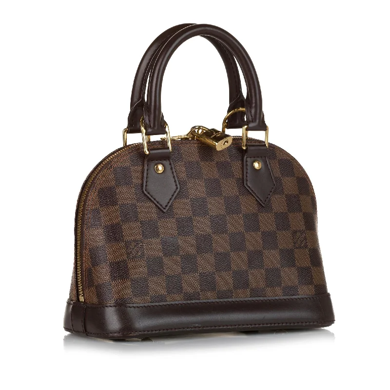 Louis Vuitton handbags with a beaded trim for a touch of glamourLouis Vuitton Damier Ebene Alma BB 35323)