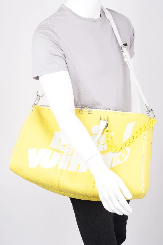 Louis Vuitton Twist bags with a contrast - colored interior for visual interestLouis Vuitton Keepall Bandouliere 50 Yellow / White Leather